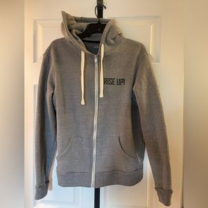 Beachbody, Rise Up/Transform 20 Grey zip up fleece hoodie, Size Large